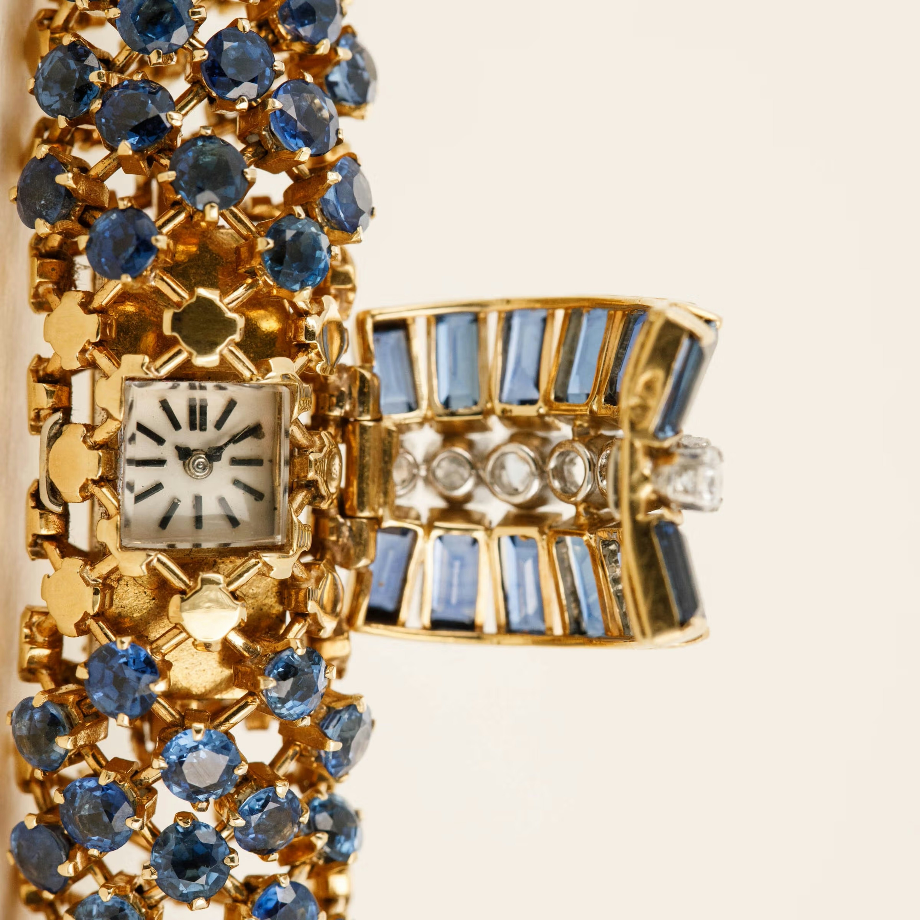 Thumbnail for Audemars Piguet Ladies Reference 8020 Sapphire and Diamond Covered Bracelet Watch 18k YG