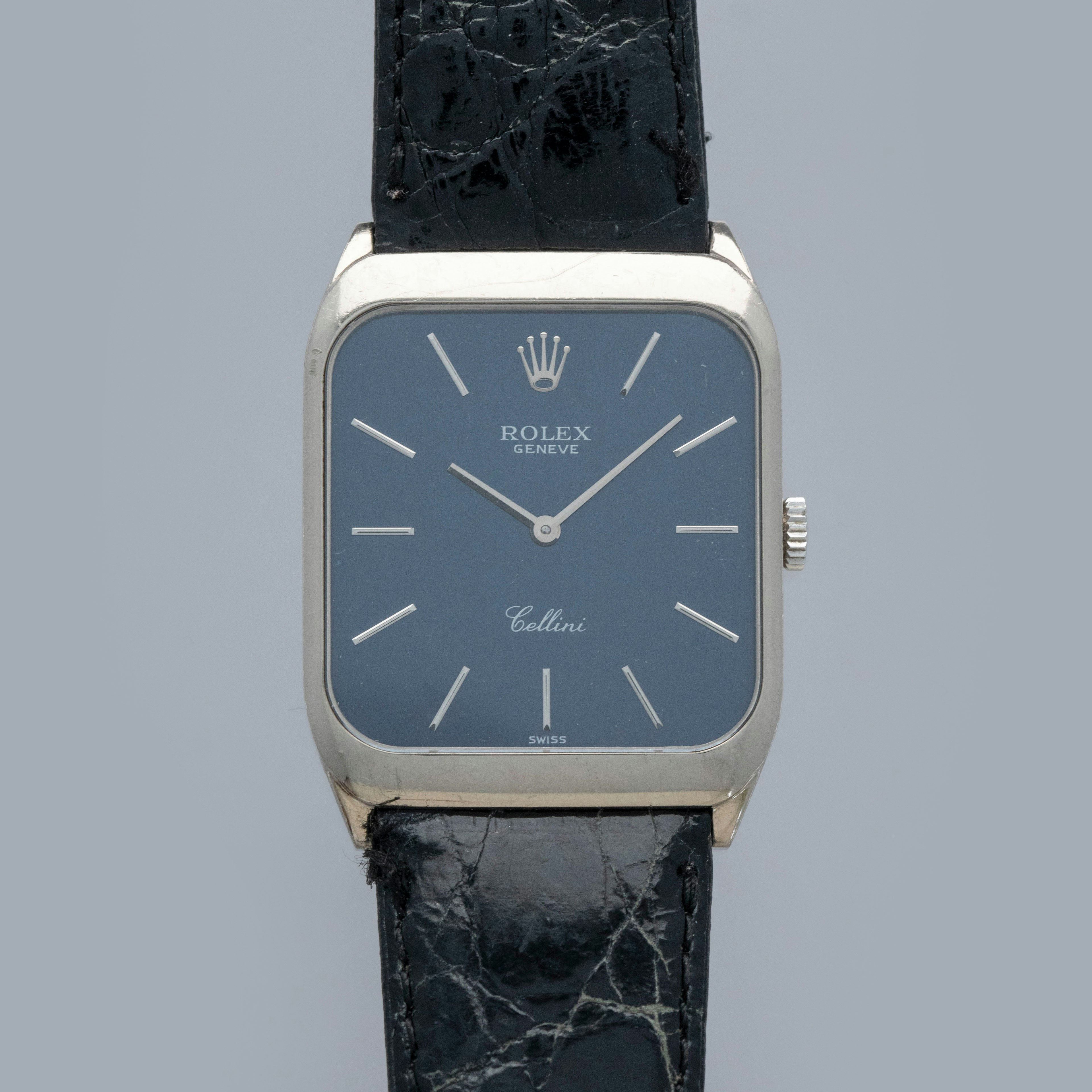 Thumbnail for Rolex Cellini Manual Wind 4135 Blue Dial 18k WG