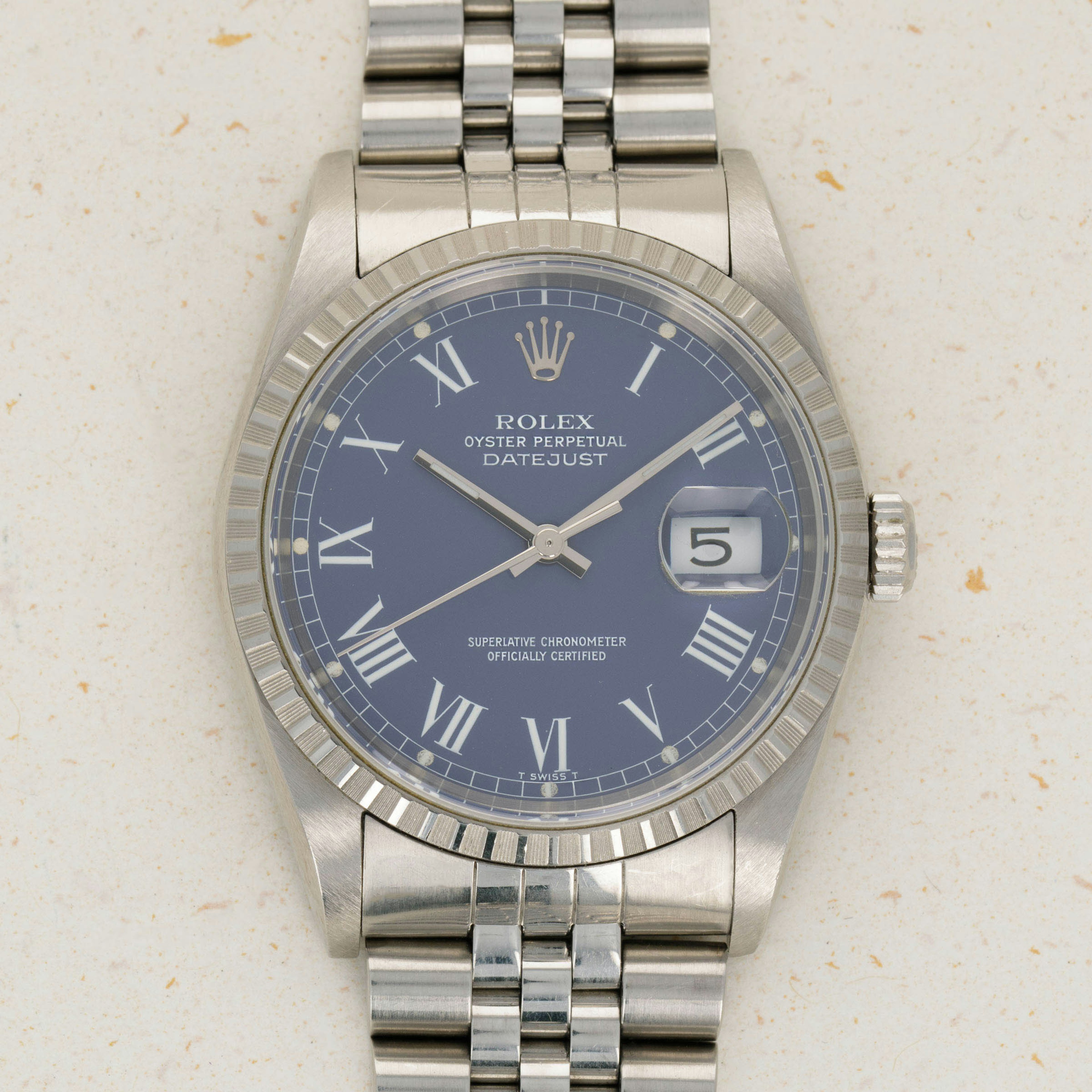 Thumbnail for Rolex Datejust 16220 Blue Buckley Dial