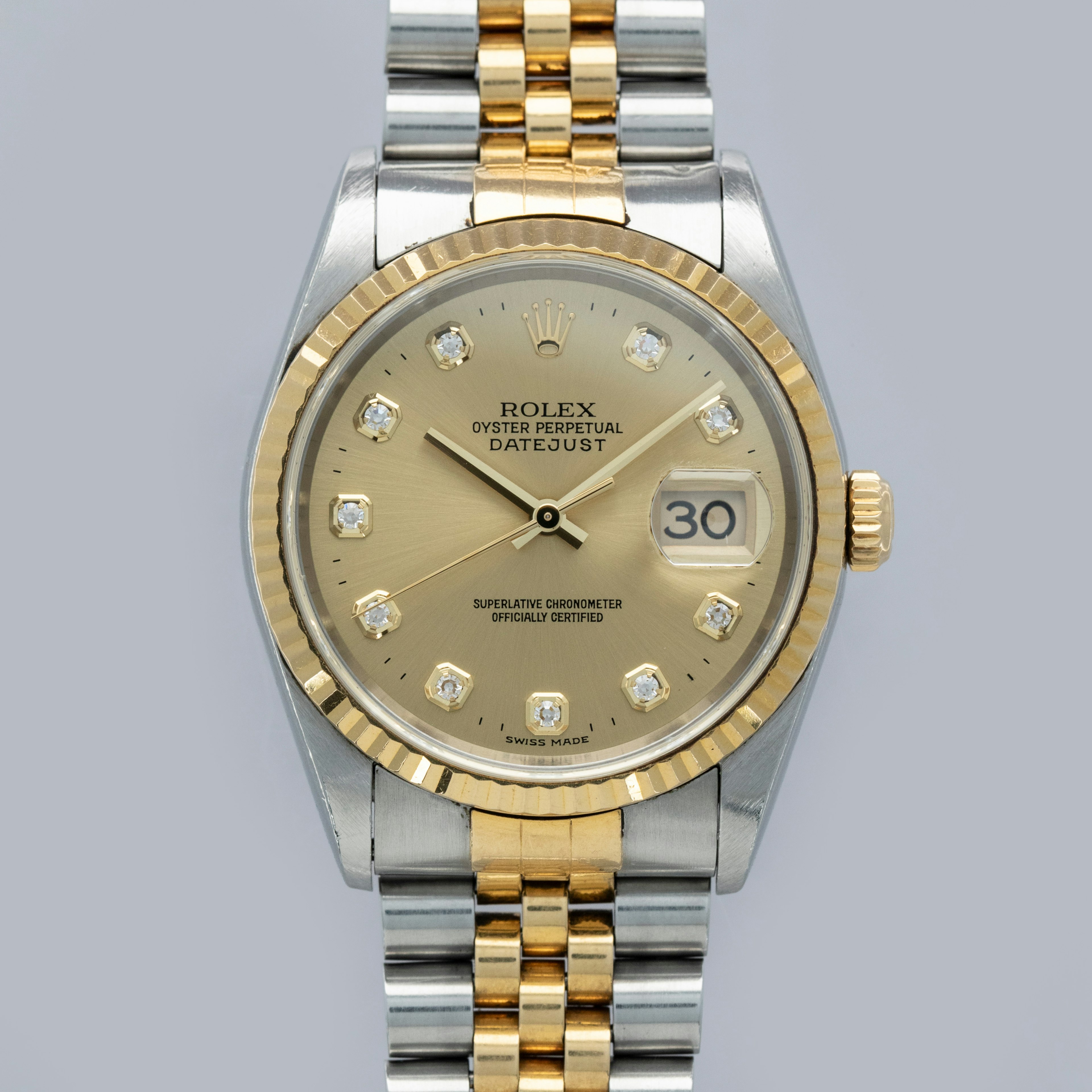 Thumbnail for Rolex Datejust 16233 Two-Tone Champagne Diamond Dial