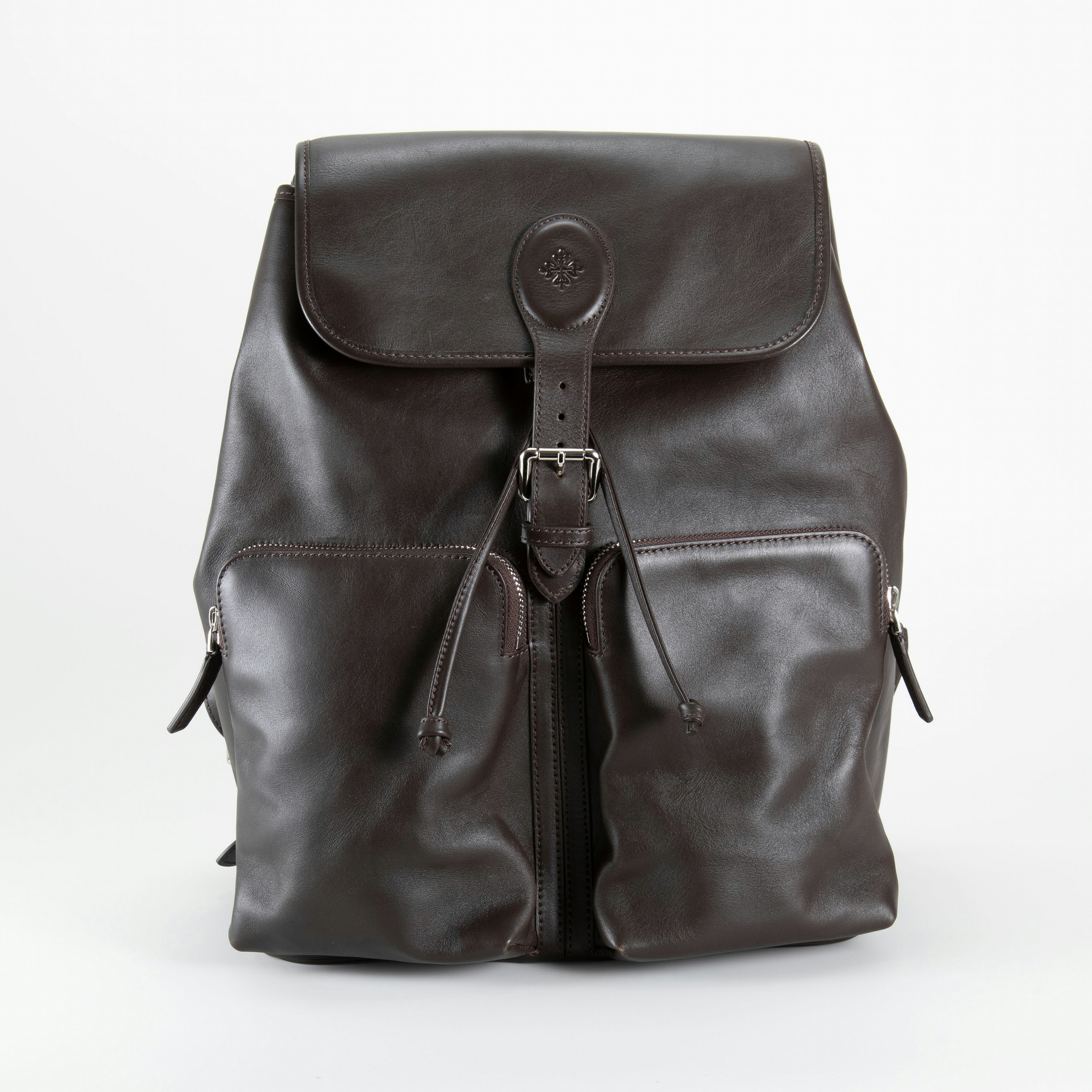 Thumbnail for Patek Philippe Smooth Grain Leather Backpack Dark Brown