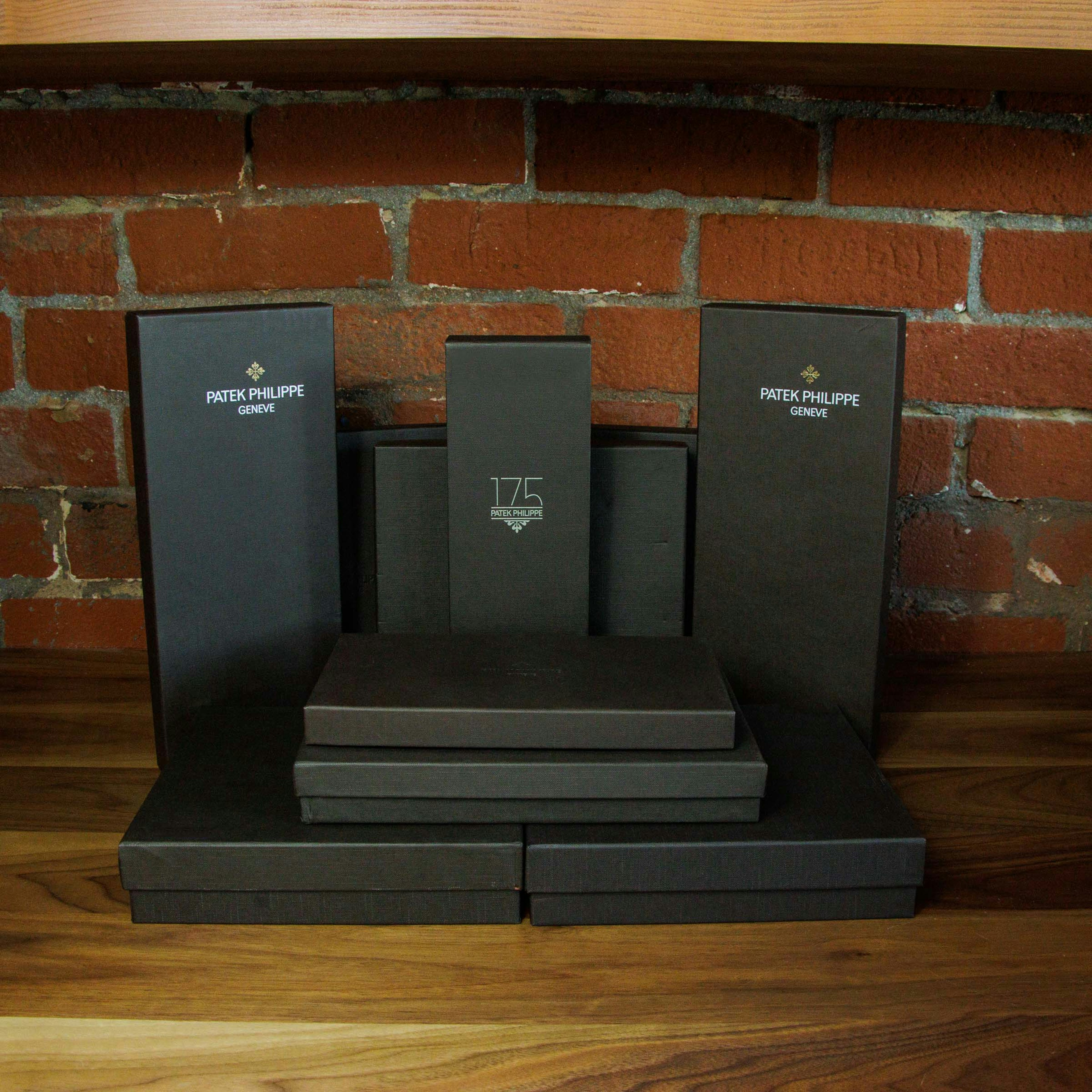 Thumbnail for PATEK PHILIPPE LOT OF SEVEN LIMOGES COMMEMORATIVE PORCELAIN DISHES TWO ZEGNA SILK TIES AND ONE LEATHER WALLET