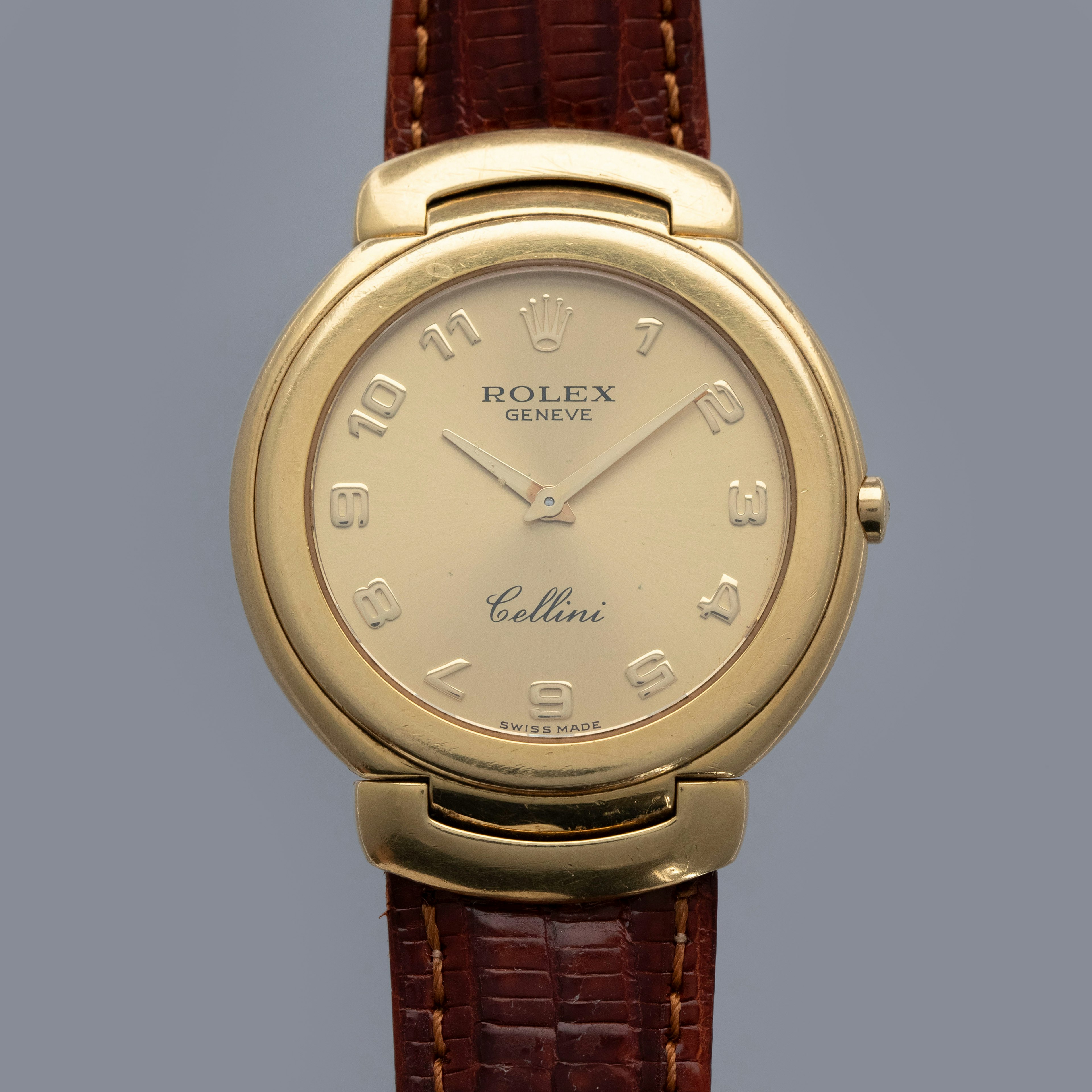Thumbnail for Rolex Cellini 6623 Quartz Champagne Arabic Dial 18k YG