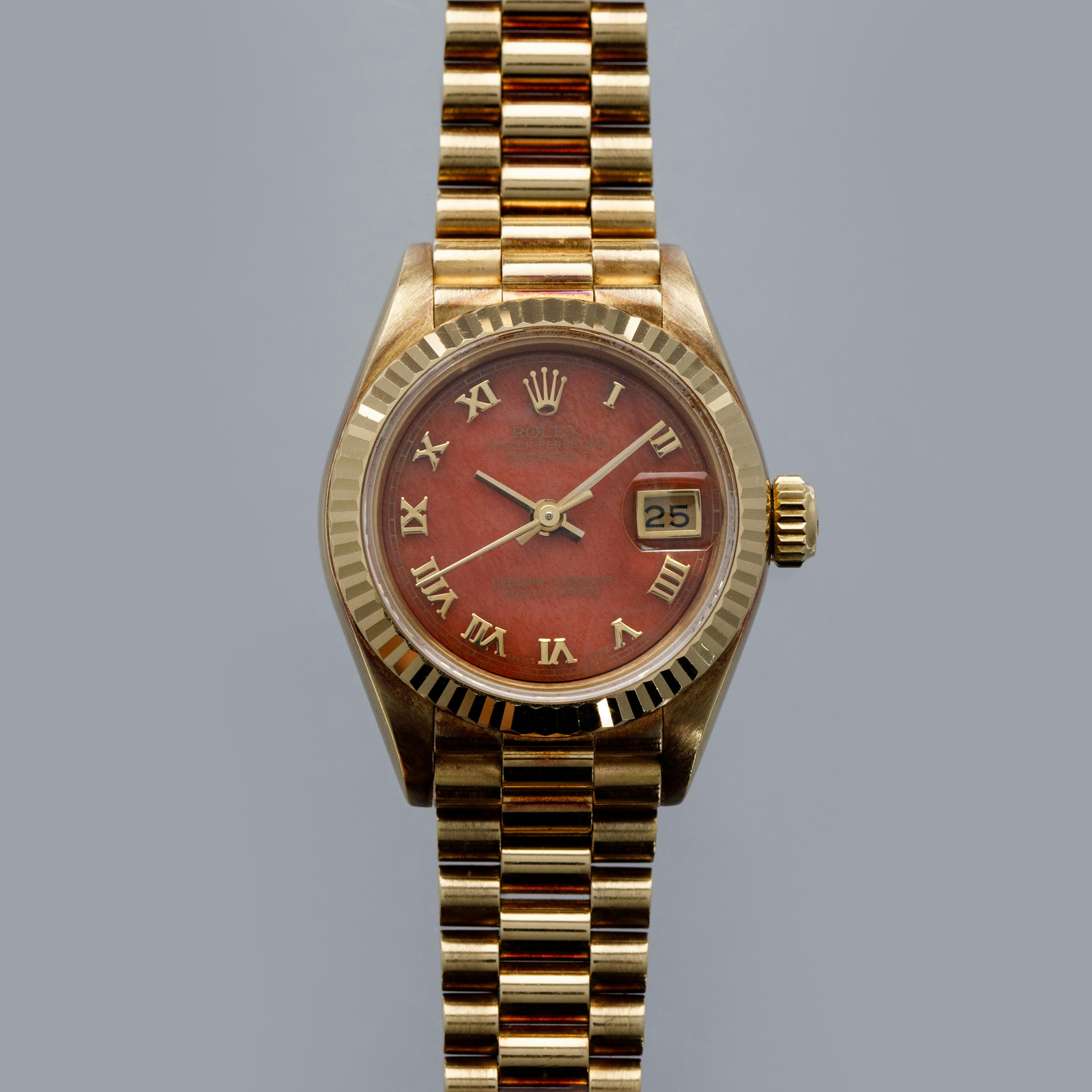 Thumbnail for Rolex Lady Datejust 69178 Coral Roman Dial 18k YG