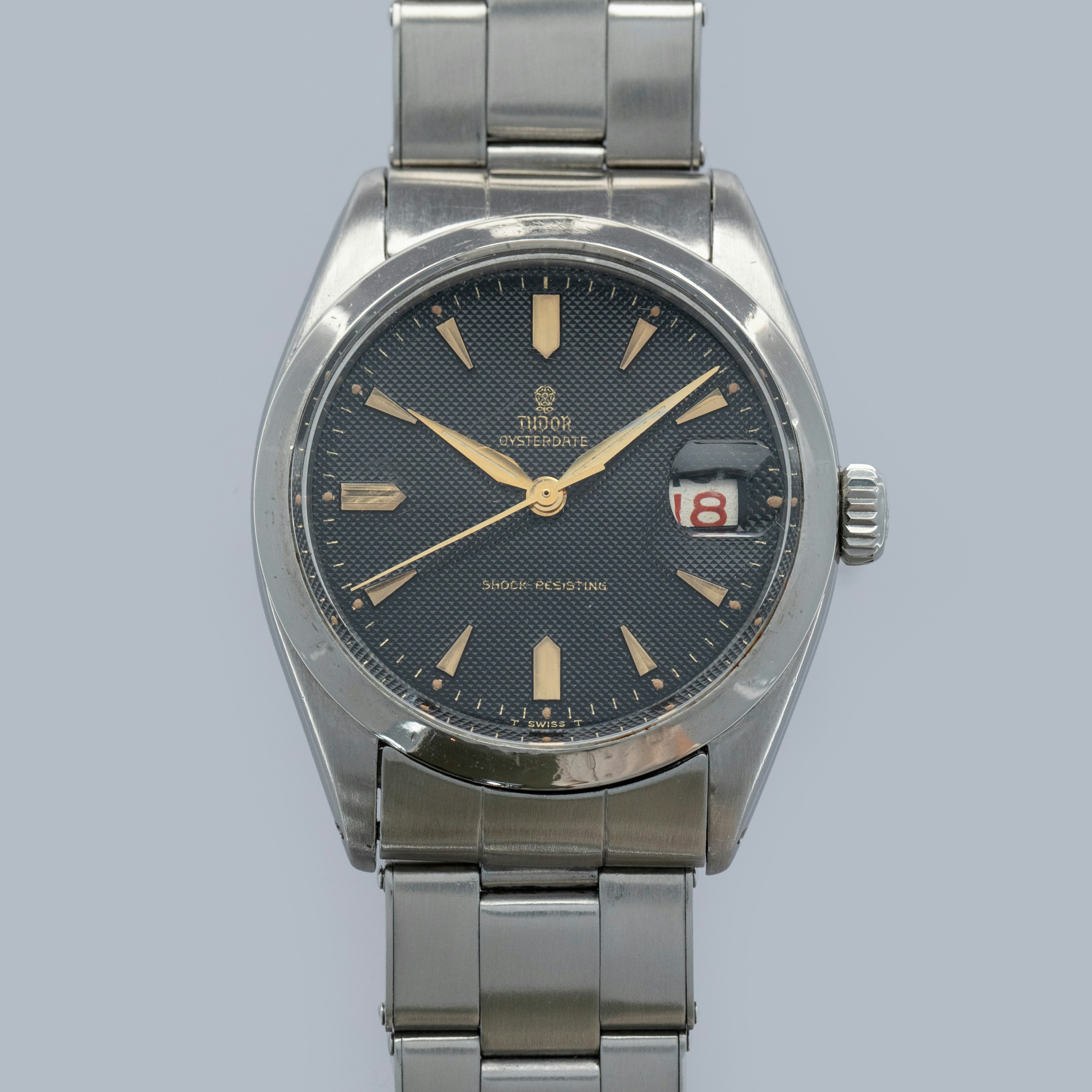 Thumbnail for Tudor Oysterdate 7939 Black Waffle Dial Roulette Datewheel 