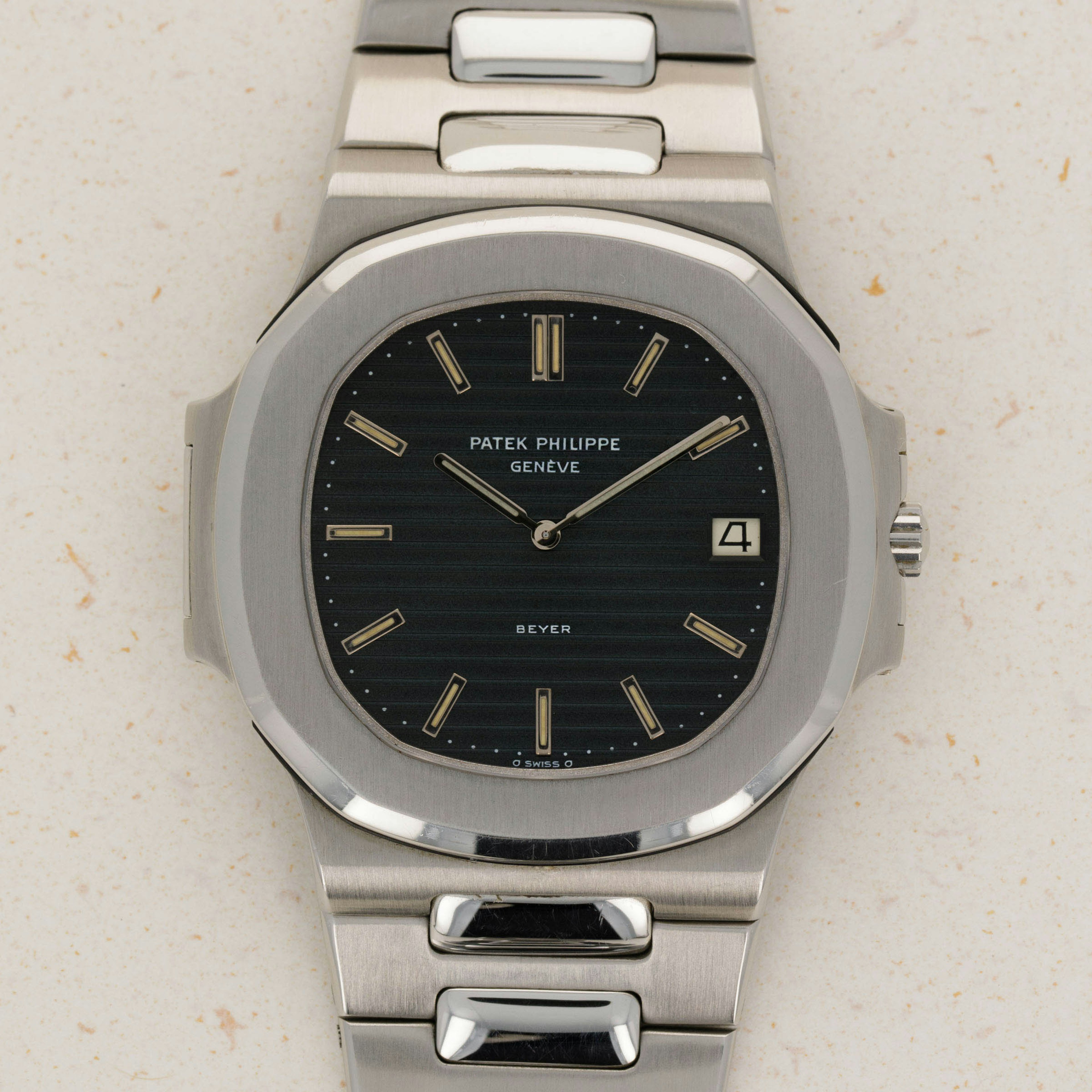 Patek Philippe Jumbo Nautilus 3700 1A Retailed by Beyer Auctions Loupe This